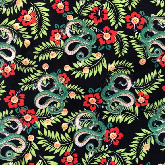 Dragon Ball Super Floral Shenron Print Hawaiian Shirt Size Small - Picture 2 of 6
